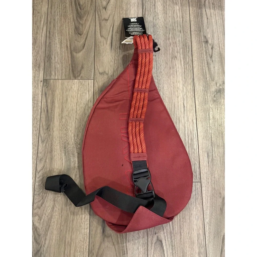 NWT KAVU Original Rope Bag Sling Pack Crossbody Port Maroon Burgundy Canvas